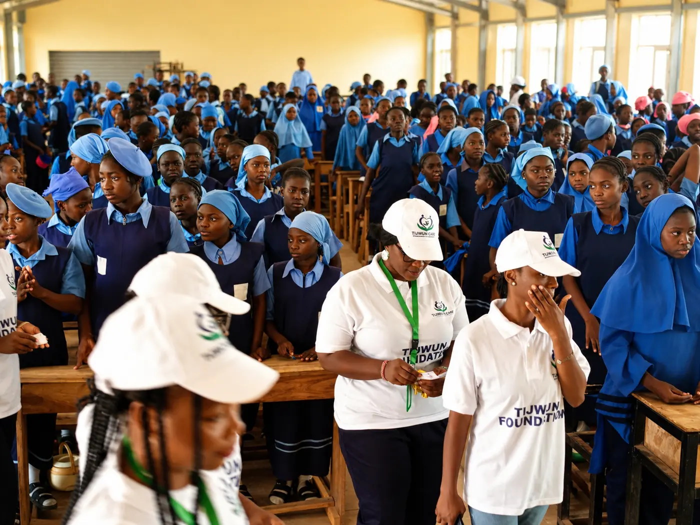 School outreach  TIJCEF team engaging students in a health session.