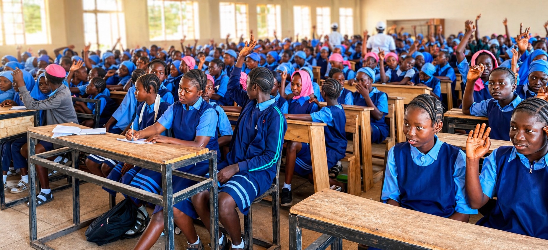 Students participating in a TIJCEF school outreach